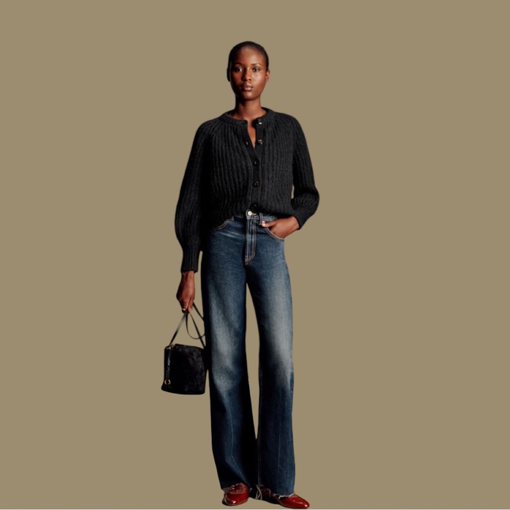Sezane Black Emile Cardigan XS